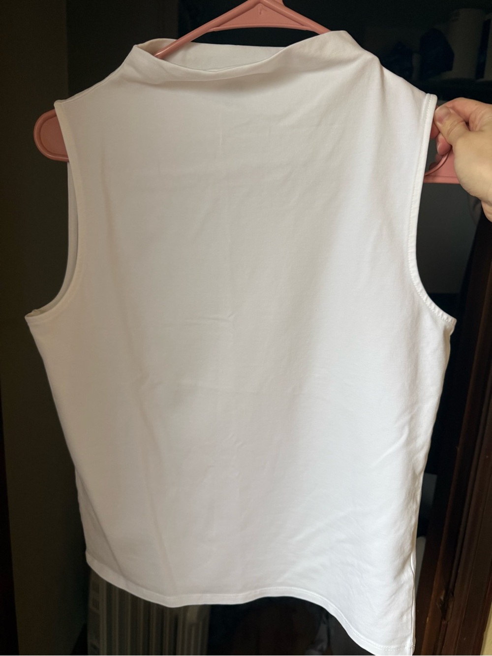 High-neck Women's Sleeveless White Top